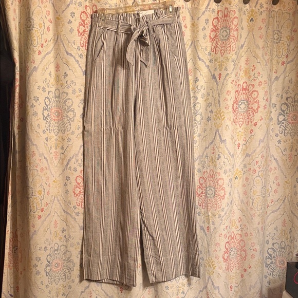 SO Pants - SO Black and White Striped Pants with Pink Accent